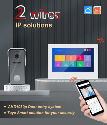 IP/WiFi de dos hilos 7&quot; teléfono video de la puerta del intercomunicador video de la pantalla táctil de HD para el apartamento del chalet con el control de Tuya APP proveedor