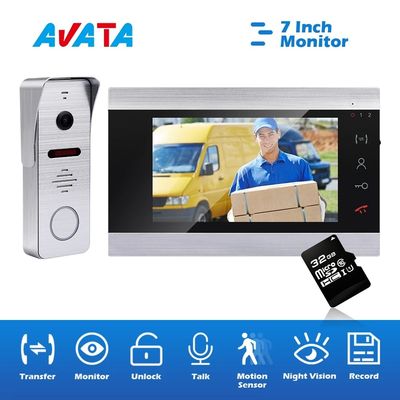 Intercomunicador video atado con alambre teléfono video de la puerta del monitor de 7 pulgadas para el sistema del apartamento y del control de acceso de los chalets proveedor